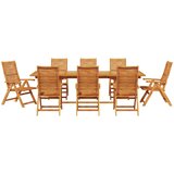  Vrtni set za objed 9 kom. Smeđa Čvrsto drvo akacije 240 x 100 x 75 cm | shoptok.hr
