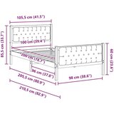  Okvir za krevet Svijetlo siva 100 x 200 cm tkanina | shoptok.hr