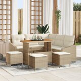 vidaXL 9-dijelni vrtni sofa set s jastučićima bež poli ratan akacija | shoptok.hr