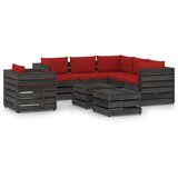  8-dijelna vrtna garnitura s jastucima sivo impregnirano drvo | shoptok.hr