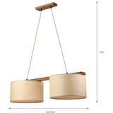 Luster AIDA na sajli, 2x E27, 15 W, 230 V, prečnik 35 cm, hrast/rafija | Eponuda.com