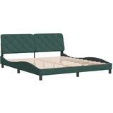 vidaXL Posteljni okvir z vzglavjem temno zelen 180x200 cm žamet, (21081928) | Shoptok.si