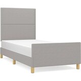  Okvir za krevet s uzglavljem svjetlosivi 90x190 cm od tkanine | shoptok.hr