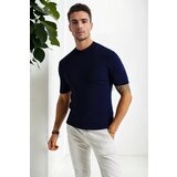 Dewberry 33307 Mens Crew Neck Short Sleeve Thin Knit Sweater-NAVY | shoptok.hr