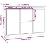  Komoda siva 111 x 34 x 75 cm od masivne borovine | shoptok.hr
