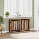 vidaXL Pokrov za radiator starinski les 149x20x82 cm inženirski les cene