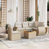 vidaXL 6-dijelni set vrtnih sofa s jastucima bež od poliratana | shoptok.hr