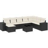 Maison Chic Seti vrtnega pohištva - Vrtna garnitura - Vrtni pohištvo set 9-delna z blazinami črn poli ratan, (21808611) | Shoptok.si