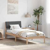  Okvir kreveta smeđe i tamnosivo 75 x 190 cm Masivna borovina | shoptok.hr