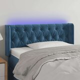vidaXL LED posteljno vzglavje temno modro 103x16x78/88 cm žamet | Shoptok.si