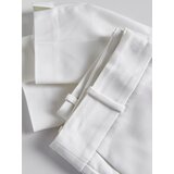 Reserved - Plisirane hlače cigareta kroja - bijela | shoptok.hr