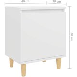 vidaXL Nočna omarica z lesenimi nogami bela 40x30x50 cm | Shoptok.si