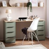 MID.YOU Pisalna Miza Elma, Zelena, Barva Hrasta, 140x55,5 | Shoptok.si