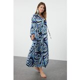 Trendyol Abstract Patterned Wide Fit Maxi Woven Beach Dress cene