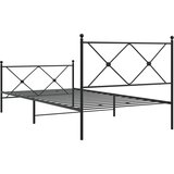  Metalni okvir kreveta uzglavlje i podnožje crni 100x190 cm | shoptok.hr