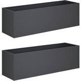  Vrtna saksija 2 kom. Antracit 80 x 30 x 30 cm Čelična vrata | shoptok.hr