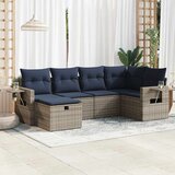  6-dijelni set vrtnih sofa od poliratana s jastucima sivi | shoptok.hr