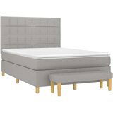  Box spring postelja z vzmetnico svetlo siva 140x200 cm blago, (20900036) | Shoptok.si
