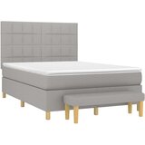  Krevet box spring s madracem svjetlosivi 140x200 cm od tkanine | shoptok.hr