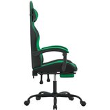  Okretna igraća stolica s osloncem crno-zelena od umjetne kože - Crna i zelena 1 Sa naslonom za noge | shoptok.hr