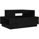 Maison Chic Klubska mizica - kavna mizica - Nizka mizica črna 80x55x40,5 cm trdna borovina, (21754460) | Shoptok.si