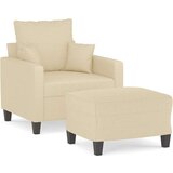  Fotelja s tabureom krem 60 cm od tkanine | shoptok.hr