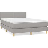  Box spring s madracem svjetlosivi 140x200 cm od tkanine | shoptok.hr