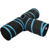vidaXL Tunel za mačke s 3 smjera crno-plavi 90 cm poliesterski | shoptok.hr