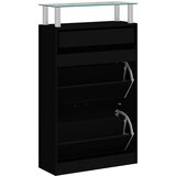 Ormarić za cipele crni 63 x 24 x 104 cm od konstruiranog drva | Eponuda.com