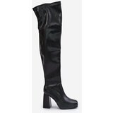 Boto Knee High Heeled Boots Black Liatheia | shoptok.hr