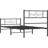  Metalni okvir kreveta uzglavlje i podnožje crni 90x190 cm | shoptok.hr
