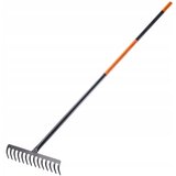 KADAX Grablje za listje, kovinske grablje za travo z ročajem, 154 cm, 14 zob, (5000346805) | Shoptok.si
