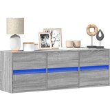 Maison Chic Stenska TV omarica - TV stojalo - Televizijska omarica z LED lučkami siva sonoma 130x31x45 cm, (21700662) | Shoptok.si