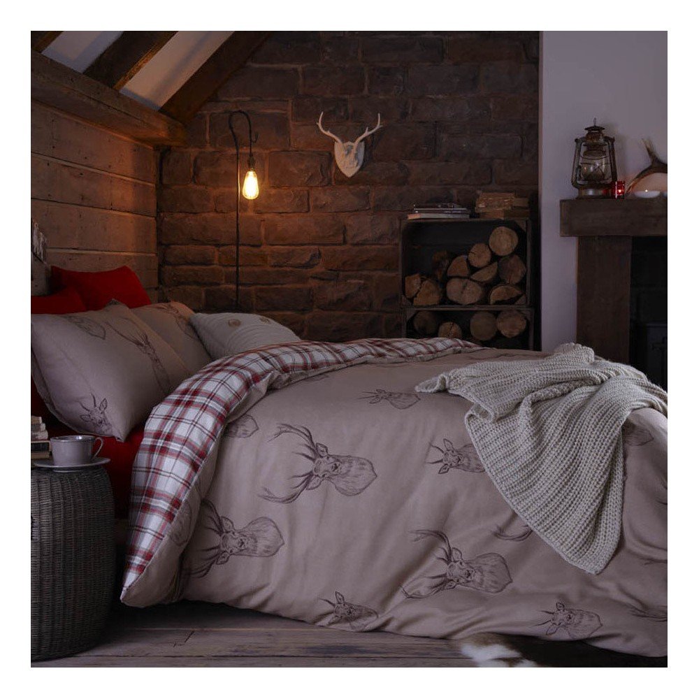 Catherine Lansfield Bež 3-dijelna posteljina za bračni krevet/za produženi krevet 230x220 cm Stag – | shoptok.hr