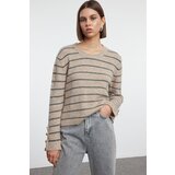 Trendyol Beige Basic Striped Knitwear Sweater | ePonuda.com