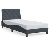  The Living Store Posteljni okvir z vzglavjem temno siva 80x200 cm žamet - Posteljni Okvir, (21488342) | Shoptok.si