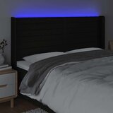  Uzglavlje crno 203 x 16 x 118/128 cm od tkanine | shoptok.hr