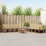  Set vanjskih sofa 9 kom. Prirodna i bež | shoptok.hr