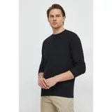 Sisley Bombažen pulover črna barva