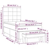 Box spring postelja z vzmetnico črna 80x200 cm blago, (20791073) | Shoptok.si