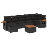  8-dijelni set vrtnih sofa od poliratana s jastucima crni | shoptok.hr
