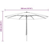  Vrtni suncobran s drvenom šipkom 350 cm crni | shoptok.hr