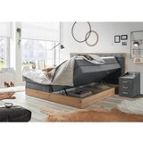 Esposa POSTELJA BOXSPRING 180 cm x 200 cm , tekstil, leseni material siva, naravne barve | Shoptok.si