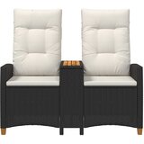  Rekreativna klupa s stolom Crna i krem-bijela 126 x 65 x 112 cm | shoptok.hr
