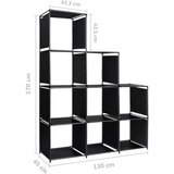 Police za izlaganje u obliku stepenica 130x45x170 cm od tkanine | shoptok.hr