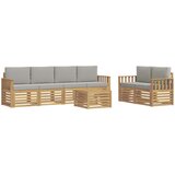  Set vanjskih sofa 7 pcs Bijela i svjetlosiva Poliester | shoptok.hr