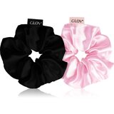 Glov Satin Scrunchies M elastike za lase Pink/Black 2 kos Cene