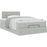 vidaXL Otomanski posteljni okvir z vzmetnico siv 120x200 cm žamet | Shoptok.si