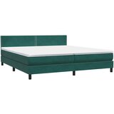 Box Spring krevet s madracem i LED tamno zeleni 180x220 cm baršun | shoptok.hr