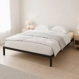 Krevet sa metalnim ramom 190 × 200 cm sa podnicom, crni –